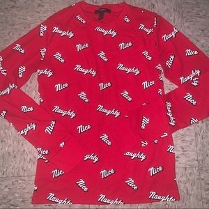 Forever 21 holiday naught/nice shirt